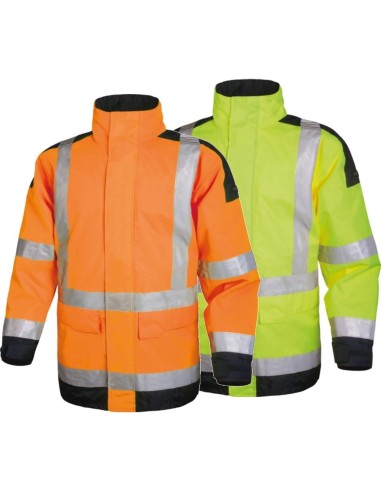 PARKA DE TRAVAIL HAUTE VISIBILITÉ VESTE D'HIVER IMPERMÉABLE DELTAPLUS EASYVIEW