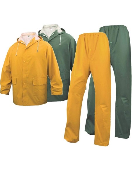 VÊTEMENTS DE PLUIE ENSEMBLE IMPERMÉABLE VESTE CAPUCHE ET PANTALONS DELTAPLUS 304