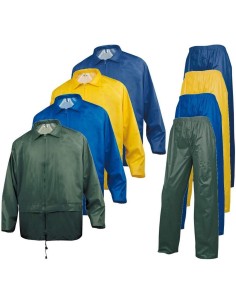 VÊTEMENTS DE PLUIE ENSEMBLE IMPERMÉABLE VESTE CAPUCHE ET PANTALONS DELTAPLUS 400