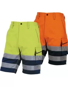 BERMUDA DE SÈCURITÈ HAUTE VISIBILITÈ BANDES RÉFLÉCHISSANTES DELTAPLUS PHBE2