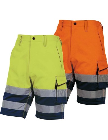 BERMUDA DE SÈCURITÈ HAUTE VISIBILITÈ BANDES RÉFLÉCHISSANTES DELTAPLUS PHBE2