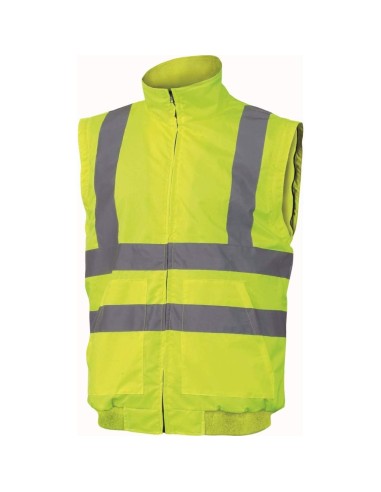 BLOUSON DE TRAVAIL VESTE HAUTE VISIBILITÉ MANCHES AMOVIBLES DELTAPLUS RENO HV