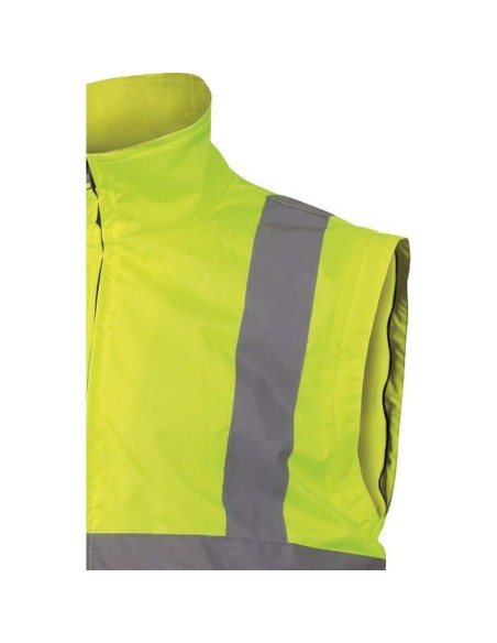 BLOUSON DE TRAVAIL VESTE HAUTE VISIBILITÉ MANCHES AMOVIBLES DELTAPLUS RENO HV
