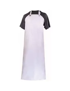 TABLIER À BAVETTE DE TRAVAIL IMPÉRMEABLE EN NITRILE/VINYLE BLANC DELTAPLUS TABNIT