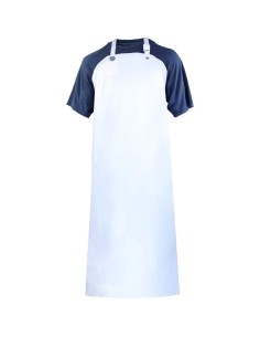 TABLIER À BAVETTE DE TRAVAIL ALIMENTAIRE EN PU IMPÉRMEABLE BLANC DELTAPLUS TABPU