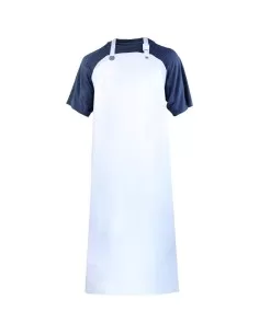 TABLIER À BAVETTE DE TRAVAIL ALIMENTAIRE EN PU IMPÉRMEABLE BLANC DELTAPLUS TABPU