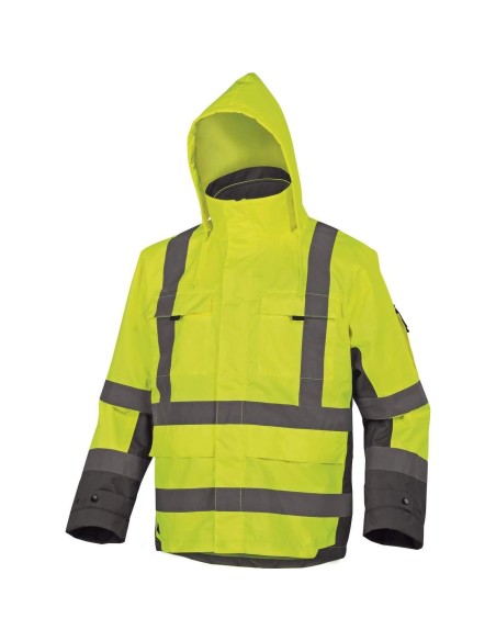 PARKA HAUTE VISIBILITÉ 4 EN 1 VESTE D'HIVER TRAVAIL IMPERMÉABLE DELTAPLUS TARMAC