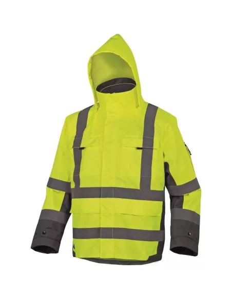 PARKA HAUTE VISIBILITÉ 4 EN 1 VESTE D'HIVER TRAVAIL IMPERMÉABLE DELTAPLUS TARMAC