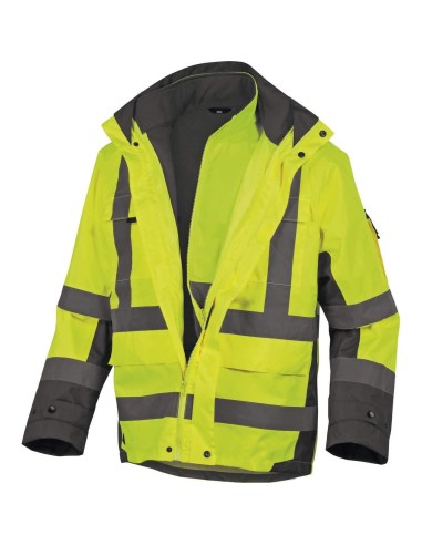 PARKA HAUTE VISIBILITÉ 4 EN 1 VESTE D'HIVER TRAVAIL IMPERMÉABLE DELTAPLUS TARMAC