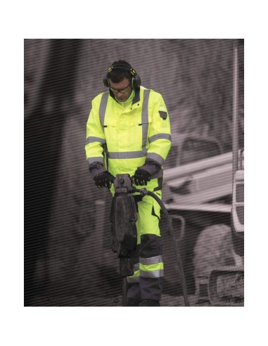PARKA HAUTE VISIBILITÉ 4 EN 1 VESTE D'HIVER TRAVAIL IMPERMÉABLE DELTAPLUS TARMAC