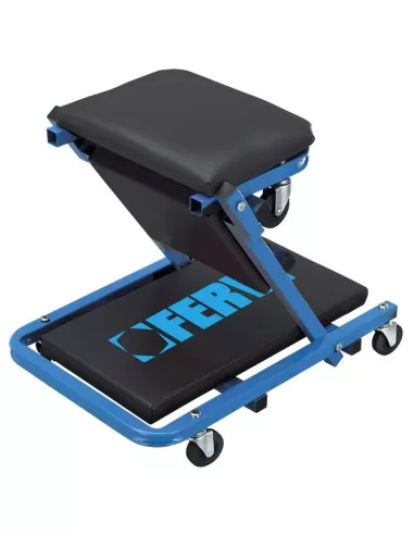 2 IN 1 CHARIOT DE VISITE ET TABOURET MECANICIEN D'ATELIER FERVI 0645/SS