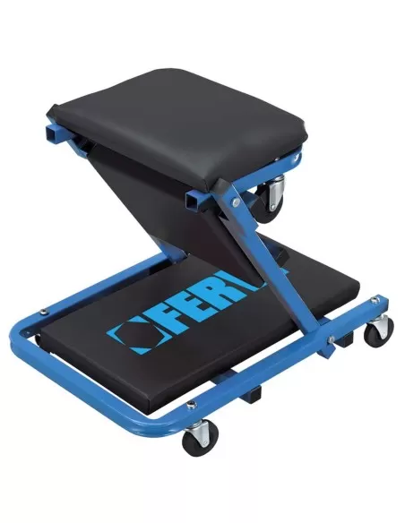 2 IN 1 CHARIOT DE VISITE ET TABOURET MECANICIEN D'ATELIER FERVI 0645/SS