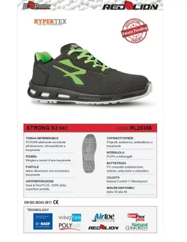 CHAUSSURES DE S&Eacute;CURIT&Eacute; UPOWER TRAVAIL BASS U-POWER STRONG S3 SRC