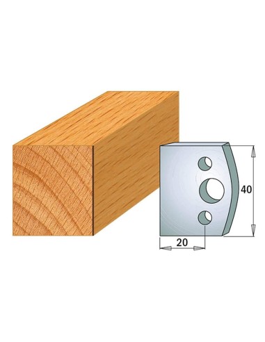 Jeu De 2 Couteaux Profil&eacute;s Pour Toupie &Agrave; Bois 40 Mm Profil 00