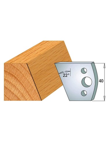 Jeu De 2 Couteaux Profilés Pour Toupie À Bois 40 Mm Profil 01