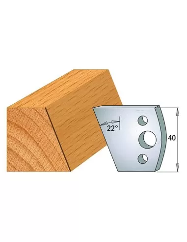 Jeu De 2 Couteaux Profilés Pour Toupie À Bois 40 Mm Profil 01