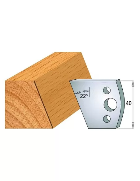 Jeu De 2 Couteaux Profilés Pour Toupie À Bois 40 Mm Profil 01