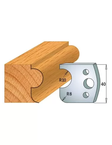 Jeu De 2 Couteaux Profilés Pour Toupie À Bois 40 Mm Profil 04