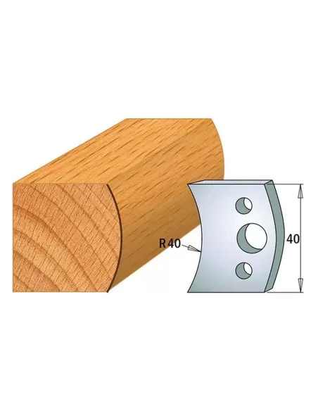 Jeu De 2 Couteaux Profilés Pour Toupie À Bois 40 Mm Profil 08