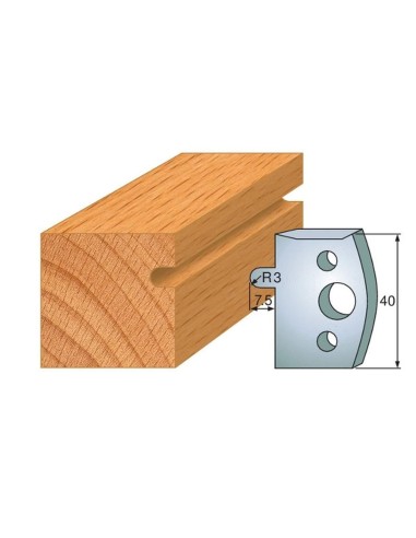 Jeu De 2 Couteaux Profilés Pour Toupie À Bois 40 Mm Profil 10