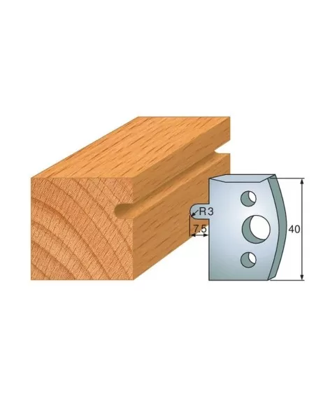 Jeu De 2 Couteaux Profilés Pour Toupie À Bois 40 Mm Profil 10