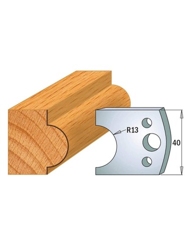 Jeu De 2 Couteaux Profil&eacute;s Pour Toupie &Agrave; Bois 40 Mm Profil 119