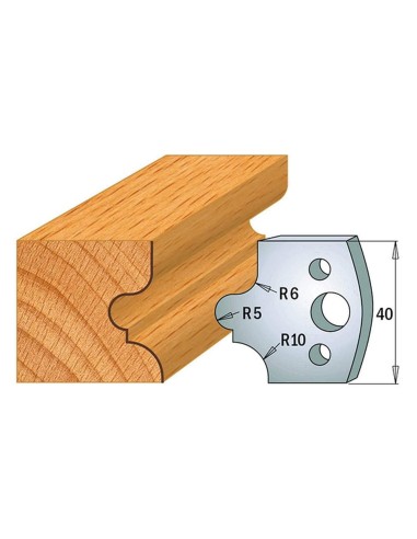 Jeu De 2 Couteaux Profilés Pour Toupie À Bois 40 Mm Profil 12