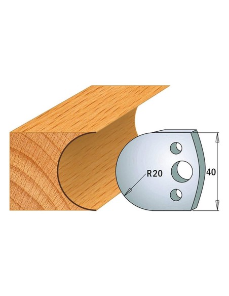Jeu De 2 Couteaux Profilés Pour Toupie À Bois 40 Mm Profil 131