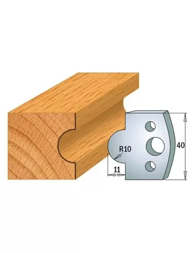 Jeu De 2 Couteaux Profil&eacute;s Pour Toupie &Agrave; Bois 40 Mm Profil 14