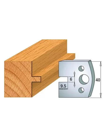 Jeu De 2 Couteaux Profilés Pour Toupie À Bois 40 Mm Profil 17