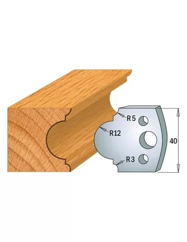Jeu De 2 Couteaux Profilés Pour Toupie À Bois 40 Mm Profil 18