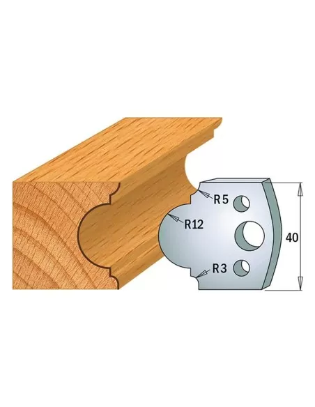 Jeu De 2 Couteaux Profilés Pour Toupie À Bois 40 Mm Profil 18