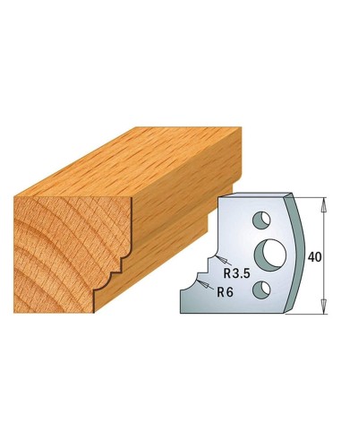 Jeu De 2 Couteaux Profilés Pour Toupie À Bois 40 Mm Profil 19