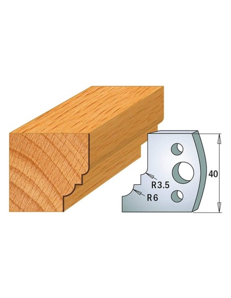 Jeu De 2 Couteaux Profilés Pour Toupie À Bois 40 Mm Profil 19