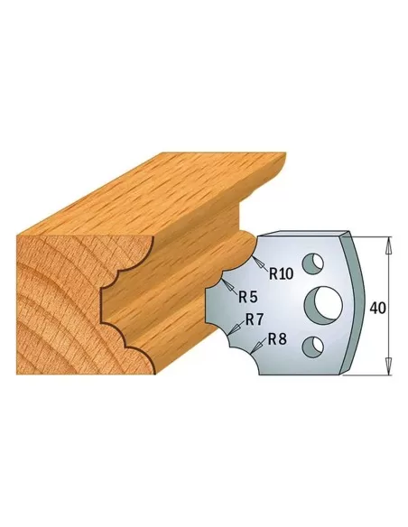 Jeu De 2 Couteaux Profilés Pour Toupie À Bois 40 Mm Profil 22