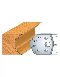 Jeu De 2 Couteaux Profilés Pour Toupie À Bois 40 Mm Profil 23