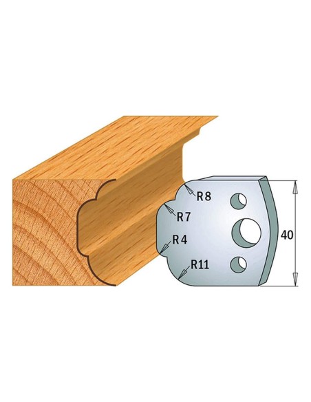 Jeu De 2 Couteaux Profilés Pour Toupie À Bois 40 Mm Profil 23