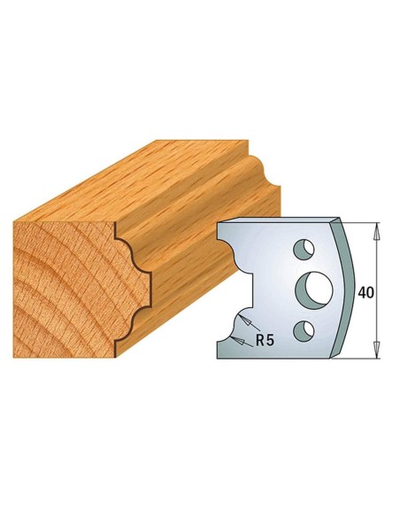 Jeu De 2 Couteaux Profilés Pour Toupie À Bois 40 Mm Profil 25