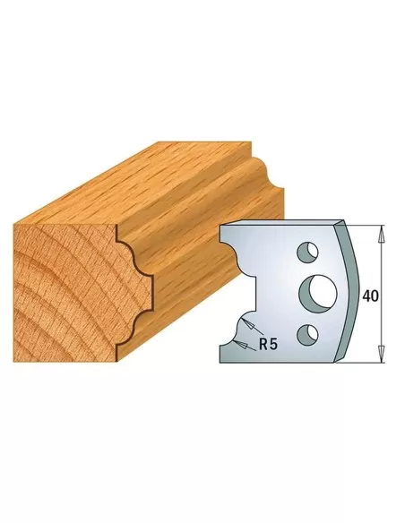 Jeu De 2 Couteaux Profilés Pour Toupie À Bois 40 Mm Profil 25