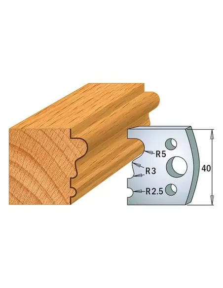 Jeu De 2 Couteaux Profilés Pour Toupie À Bois 40 Mm Profil 33