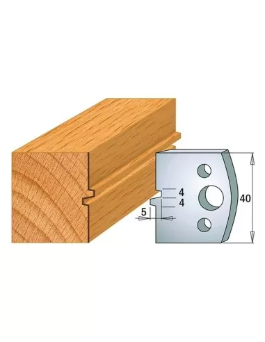 Jeu De 2 Couteaux Profilés Pour Toupie À Bois 40 Mm Profil 74
