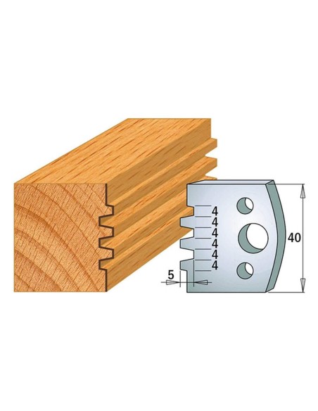 Jeu De 2 Couteaux Profilés Pour Toupie À Bois 40 Mm Profil 76