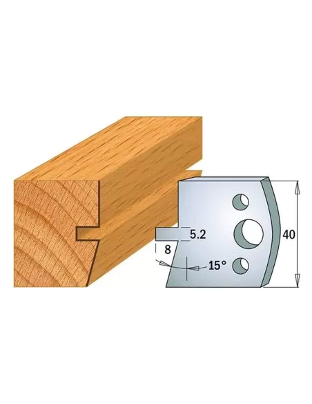 Jeu De 2 Couteaux Profilés Pour Toupie À Bois 40 Mm Profil 86
