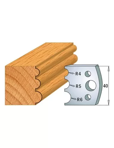 Jeu De 2 Couteaux Profilés Pour Toupie À Bois 40 Mm Profil 90