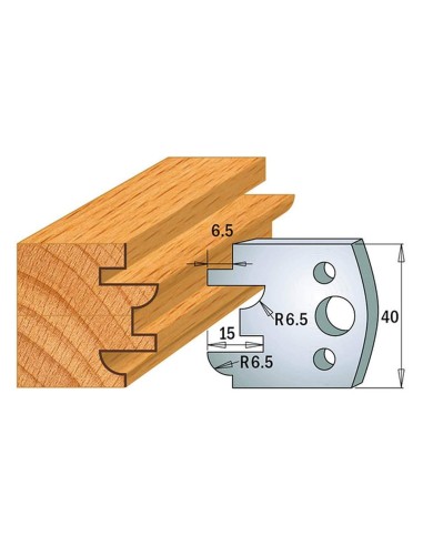Jeu De 2 Couteaux Profilés Pour Toupie À Bois 40 Mm Profil 96