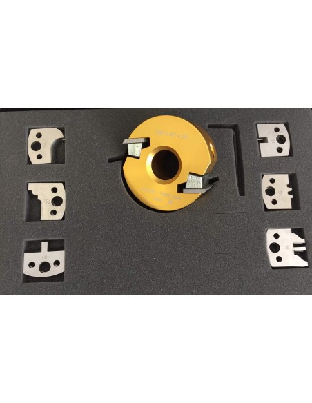 Coffret Porte-Outils À Profiler Avec 7 Jeux Couteaux Profilés Fers Pour Toupie