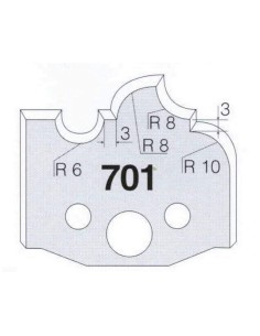 2 - Jeu De 2 Couteaux Profilés Pour Toupie À Bois 50 Mm Profil 701