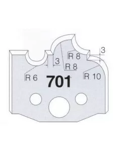 2 - Jeu De 2 Couteaux Profilés Pour Toupie À Bois 50 Mm Profil 701