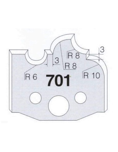 2 - Jeu De 2 Couteaux Profilés Pour Toupie À Bois 50 Mm Profil 701