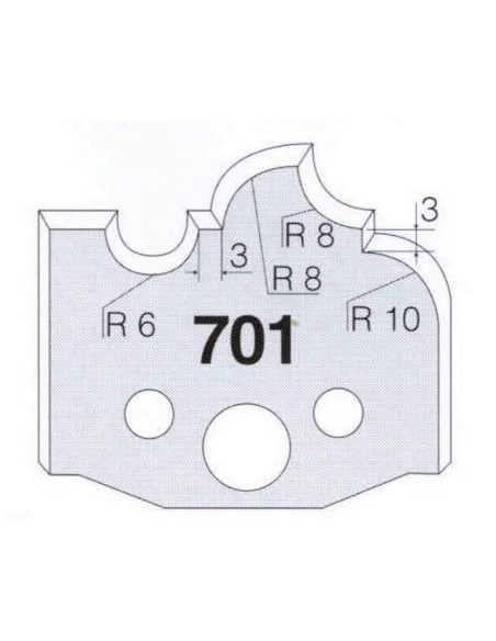 2 - Jeu De 2 Couteaux Profilés Pour Toupie À Bois 50 Mm Profil 701